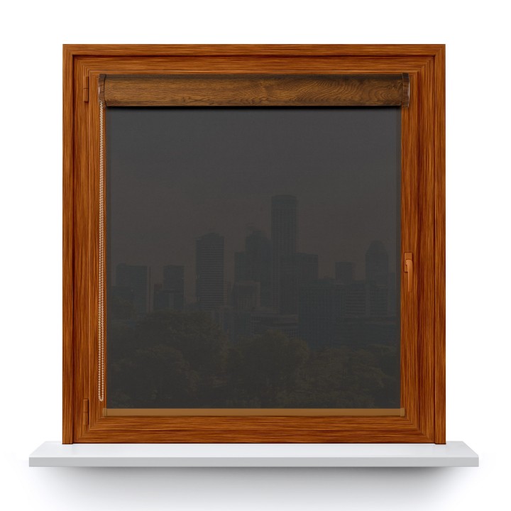 Roleta w kasecie PCV Gładka Przyciemniająca Gładka bez prowadnic Ciemna Szara Gl06