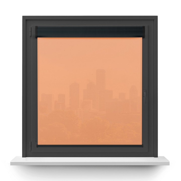 Roleta w kasecie PCV Gładka Przyciemniająca Gładka bez prowadnic Jasnopomarańczowa 523