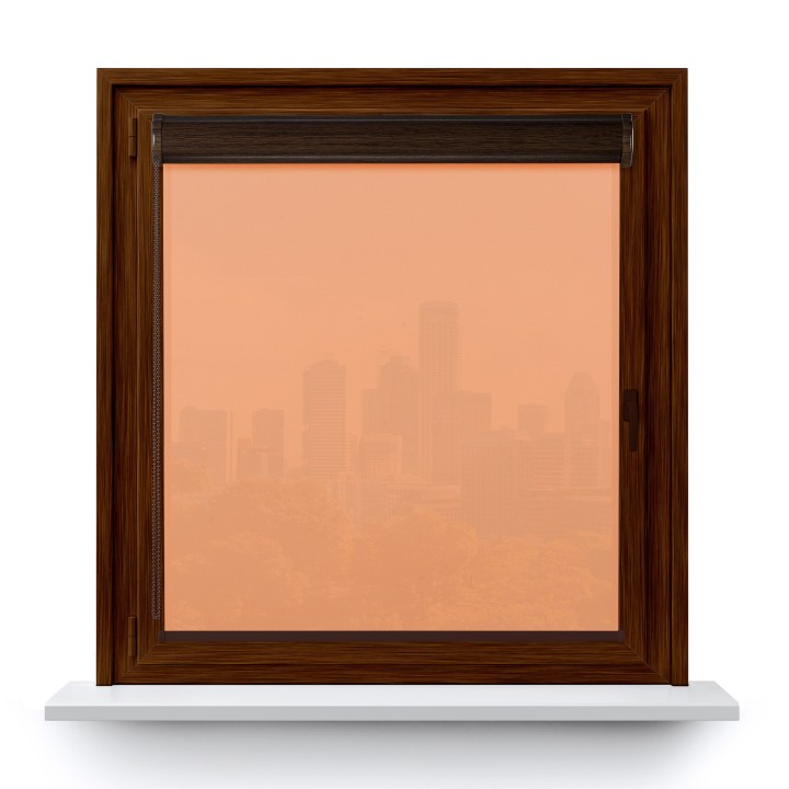 Roleta w kasecie PCV Gładka Przyciemniająca Gładka bez prowadnic Jasnopomarańczowa 523