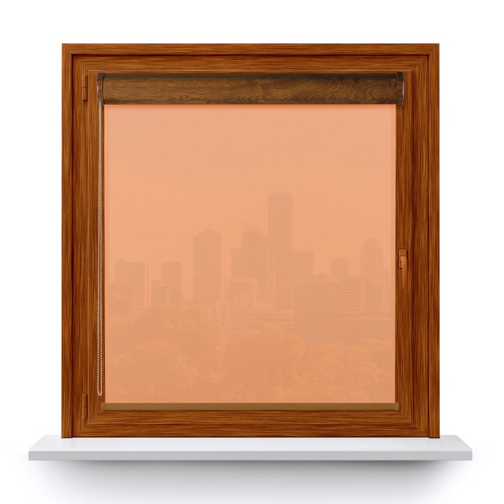 Roleta w kasecie PCV Gładka Przyciemniająca Gładka bez prowadnic Jasnopomarańczowa 523