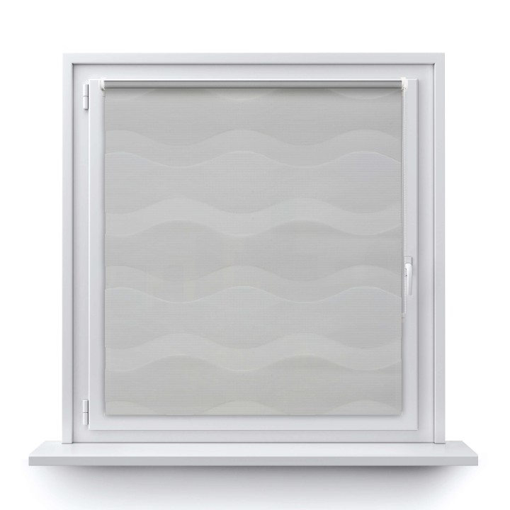 Roleta w kasecie aluminium Dzień Noc Przyciemniająca Fala Szara 2