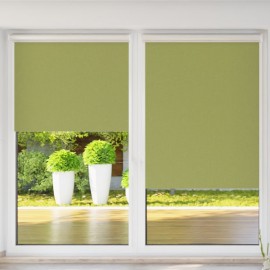 Roller blind in PVC cassette with a guide pistacjowy 528