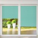Roller blind in PVC cassette with a guide melange turquoise 731