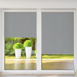 Roller blind in PVC cassette with a guide melange szary 732