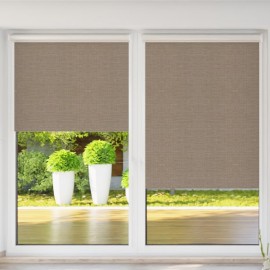 Roller blind in PVC cassette with a guide melange kawowy 737