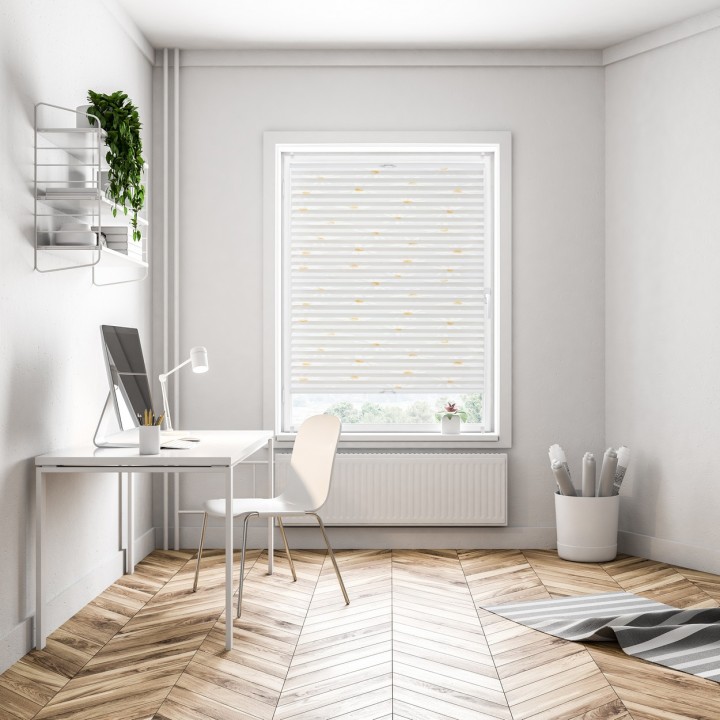 Plisa bezinwazyjna Z nadrukiem Przyciemniająca Biała 2003