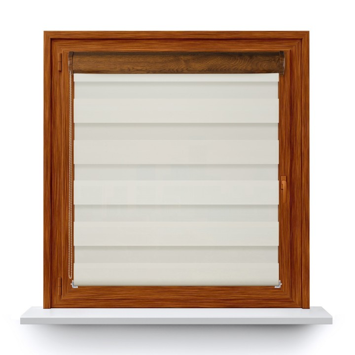 Roleta w kasecie PCV Dzień Noc Przyciemniająca Chic bez prowadnic Ecru 6002