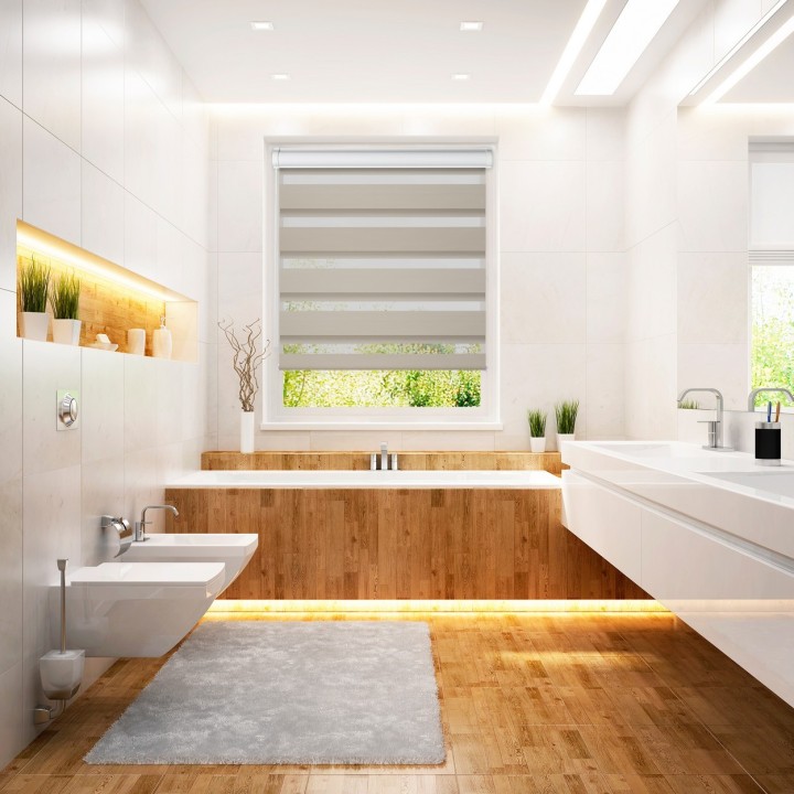 Roleta w kasecie PCV Dzień Noc Przyciemniająca Chic bez prowadnic Beżowa 6004