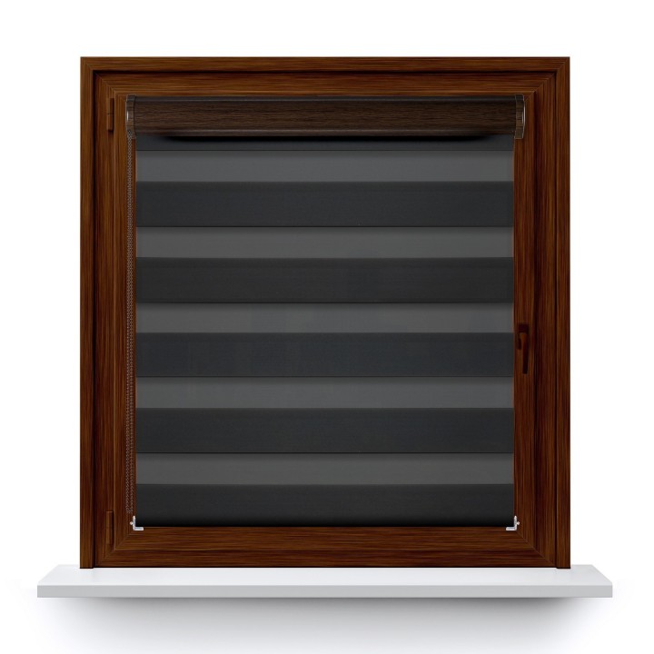 Roleta w kasecie PCV Dzień Noc Przyciemniająca Chic bez prowadnic Czarna 6008