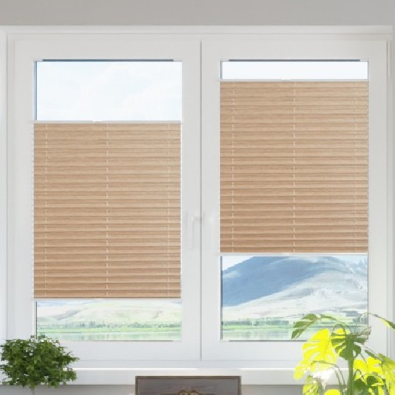 Bamboo pleated blind beżowy