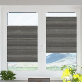 Crushed pleated blind gray