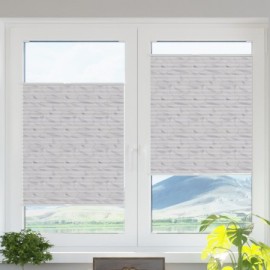 Printed pleated blinds szare liście