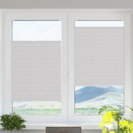 Printed pleated blinds white paseczki