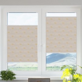 Printed pleated blinds białe margarytki