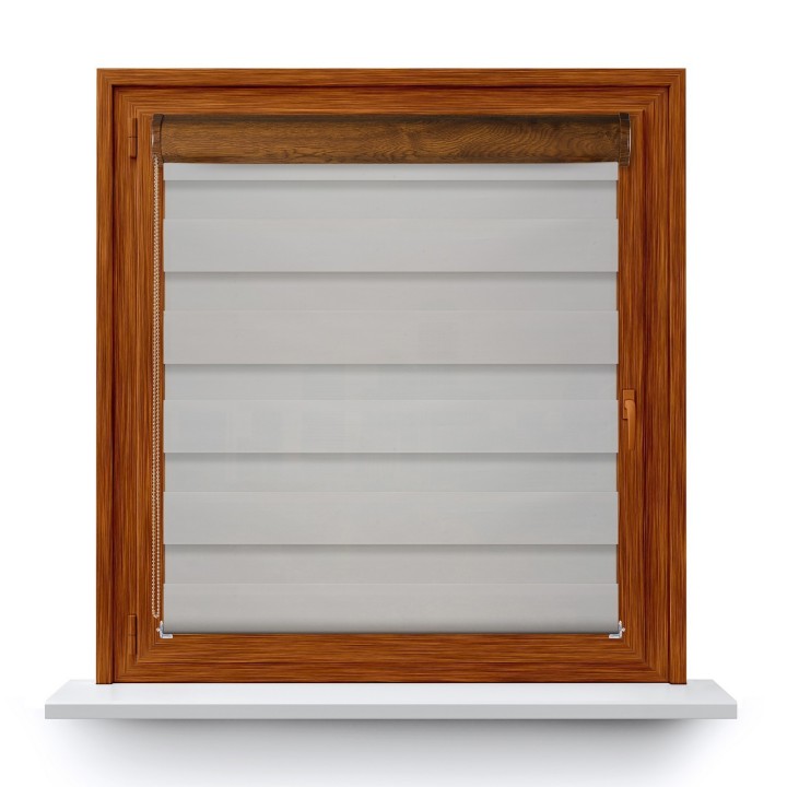 Roleta w kasecie PCV Dzień Noc Przyciemniająca Chic bez prowadnic Jasna Szara 609