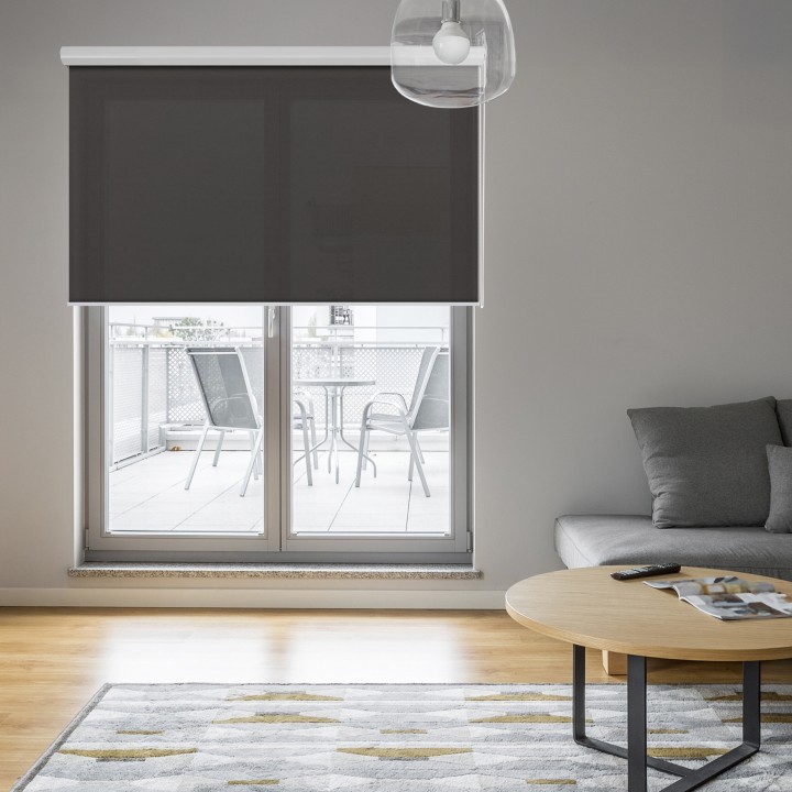 Roleta w kasecie aluminium Gładka Przyciemniająca Gładka Ciemna Szara Gl06