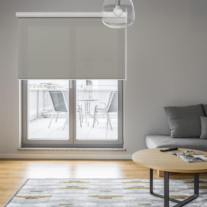 Roleta w kasecie aluminium Gładka Przyciemniająca Gładka Szara Gl04