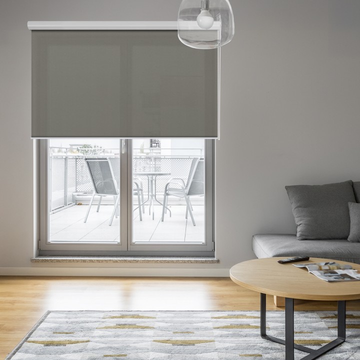 Roleta w kasecie aluminium Gładka Przyciemniająca Gładka Szara Gl05