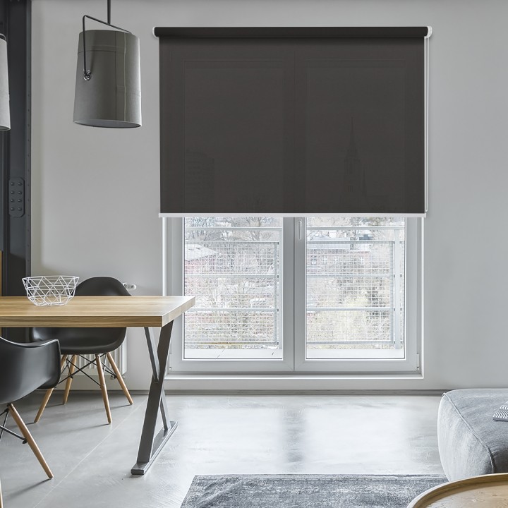 Roleta wolnowisząca Gładka Przyciemniająca Gładka Ciemna Szara Gl06