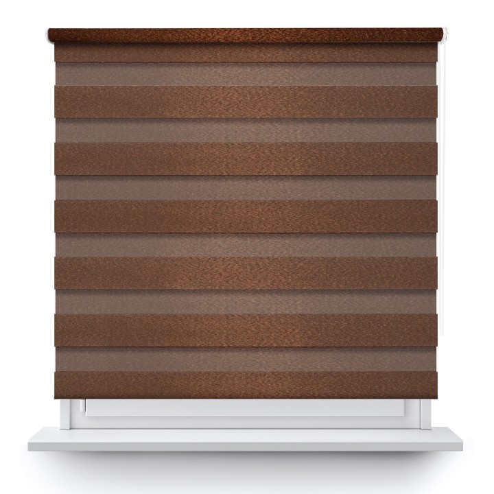 Roleta wolnowisząca Dzień Noc Przyciemniająca Glossy Elegance Brązowa 15898