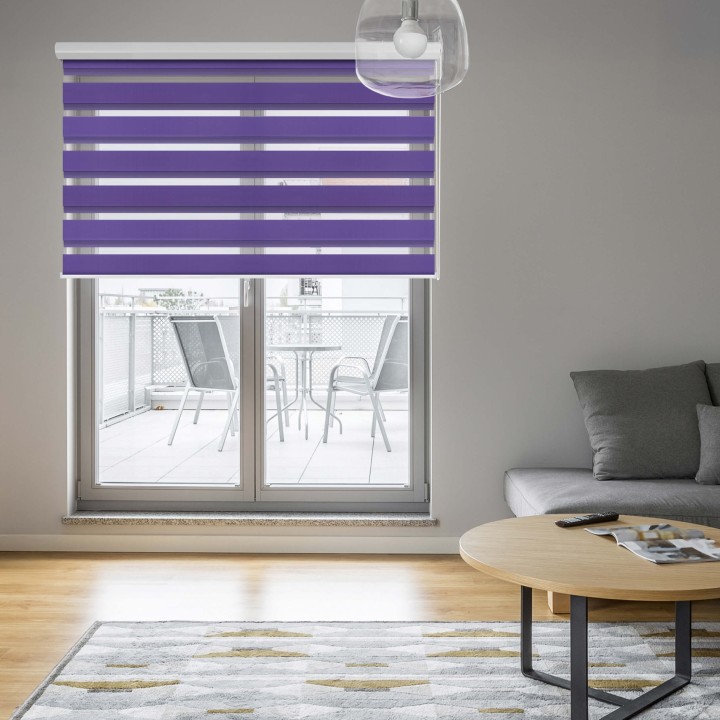 Roleta w kasecie aluminium Dzień Noc Przyciemniająca Classic Fioletowa 608