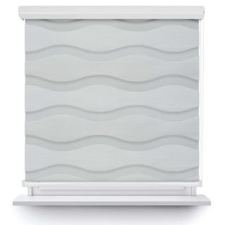 Roleta w kasecie aluminium Dzień Noc Przyciemniająca Fala Biała 1