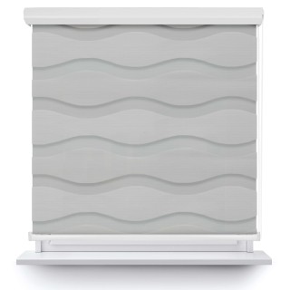 Roleta w kasecie aluminium Dzień Noc Przyciemniająca Fala Szara 2