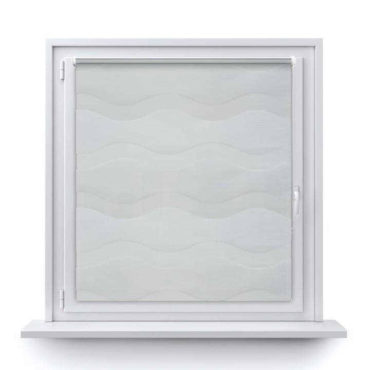 Roleta wolnowisząca Dzień Noc Przyciemniająca Fala Biała 1