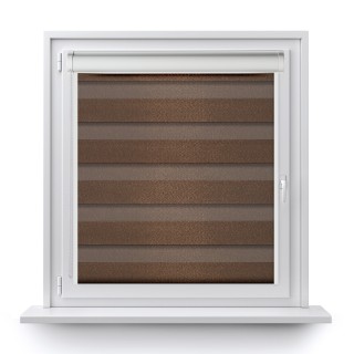 Roleta w kasecie PCV Dzień Noc Przyciemniająca Glossy Elegance z prowadnicą Brązowa 15898
