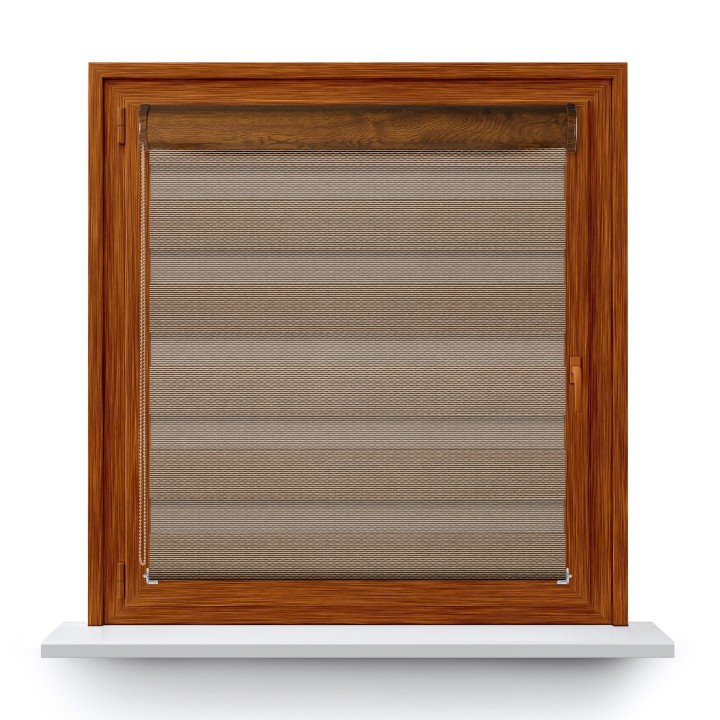 Roleta w kasecie PCV Dzień Noc Przyciemniająca Essential bez prowadnic Brązowa 1704