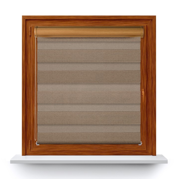 Roleta w kasecie PCV Dzień Noc Przyciemniająca Essential bez prowadnic Brązowa 1704