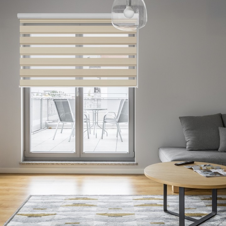 Roleta w kasecie aluminium Dzień Noc Zaciemniająca Margaret Beżowa Mrg-02