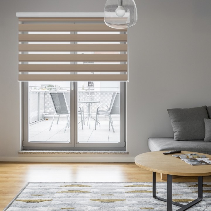 Roleta w kasecie aluminium Dzień Noc Zaciemniająca Margaret Beżowa Mrg-03