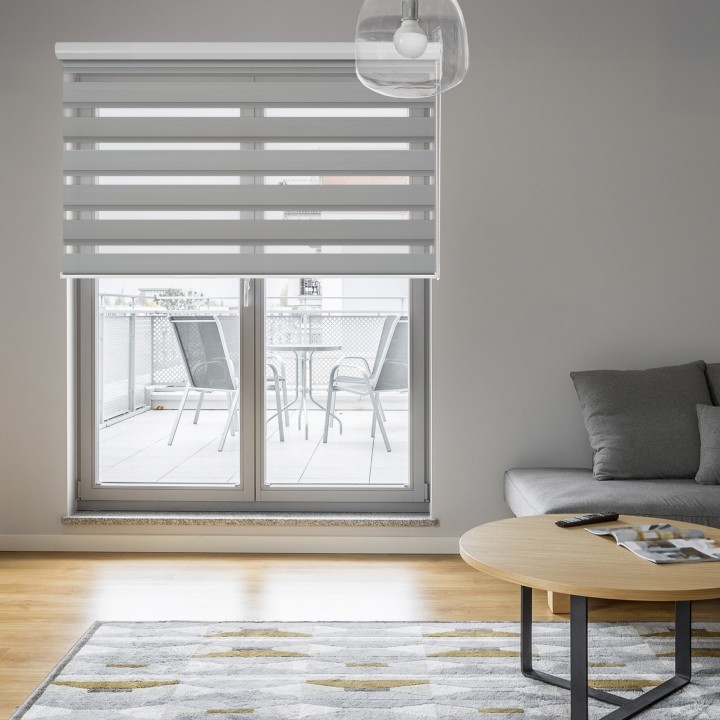 Roleta w kasecie aluminium Dzień Noc Zaciemniająca Margaret Jasnoszara Mrg-07