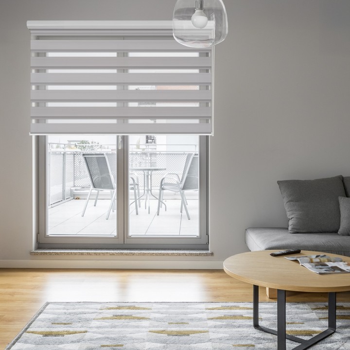 Roleta w kasecie aluminium Dzień Noc Zaciemniająca Margaret Szara Mrg-04