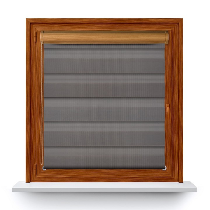 Roleta w kasecie PCV Dzień Noc Przyciemniająca Classic z prowadnicą Szara 1220