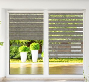 Roller blind in PVC cassette with guide Day-Night Bahama XV brown BH1505