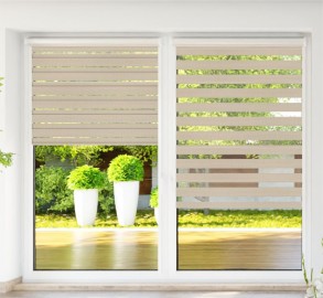 Roller blind in PVC cassette with guide Day-Night Bahama XXIII beige BH2303