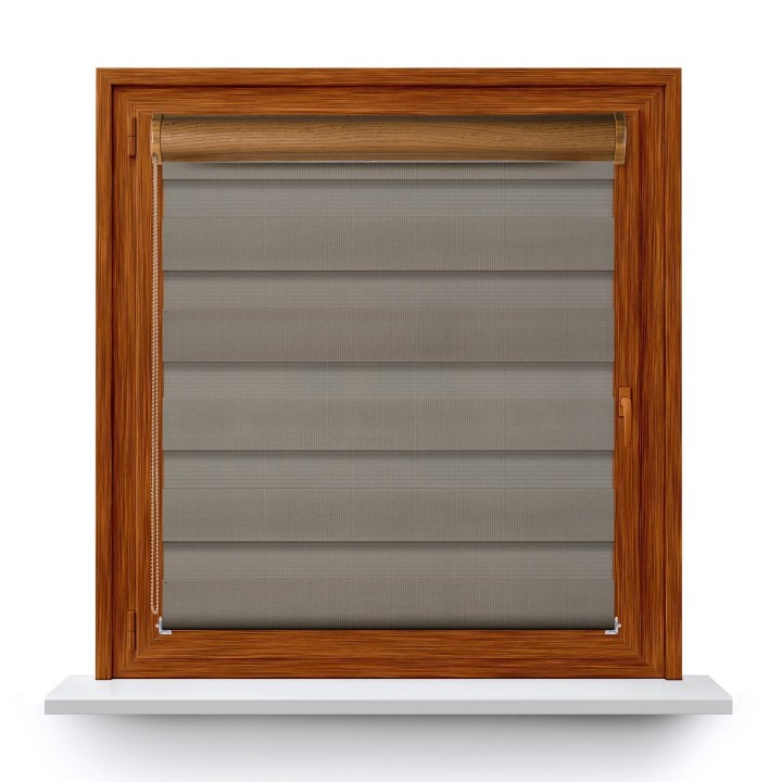 Roleta w kasecie PCV Dzień Noc Przyciemniająca Classic z prowadnicą Szara 1219