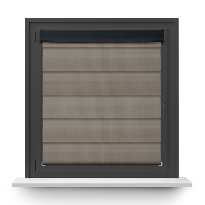 Roleta w kasecie PCV Dzień Noc Przyciemniająca Classic bez prowadnic Szara 1219