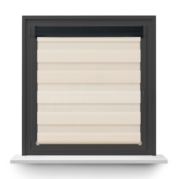 Roleta w kasecie PCV Dzień Noc Przyciemniająca Classic z prowadnicą Ciemnokremowa 5