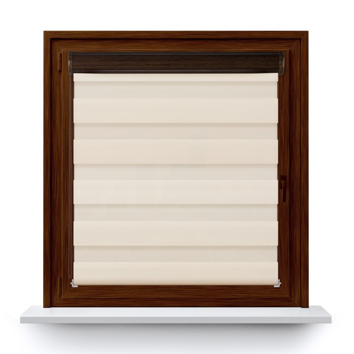 Roleta w kasecie PCV Dzień Noc Przyciemniająca Classic z prowadnicą Ciemnokremowa 5