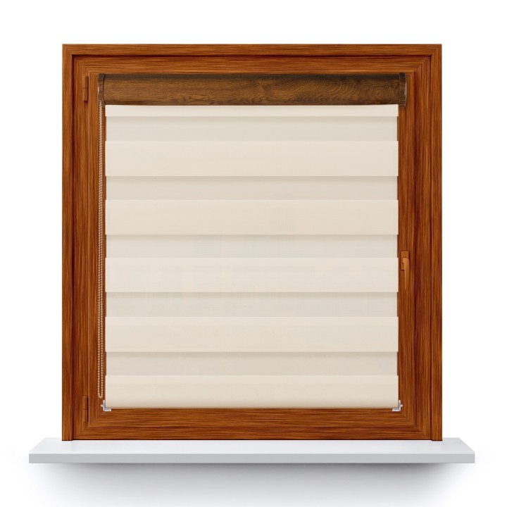 Roleta w kasecie PCV Dzień Noc Przyciemniająca Classic z prowadnicą Ciemnokremowa 5