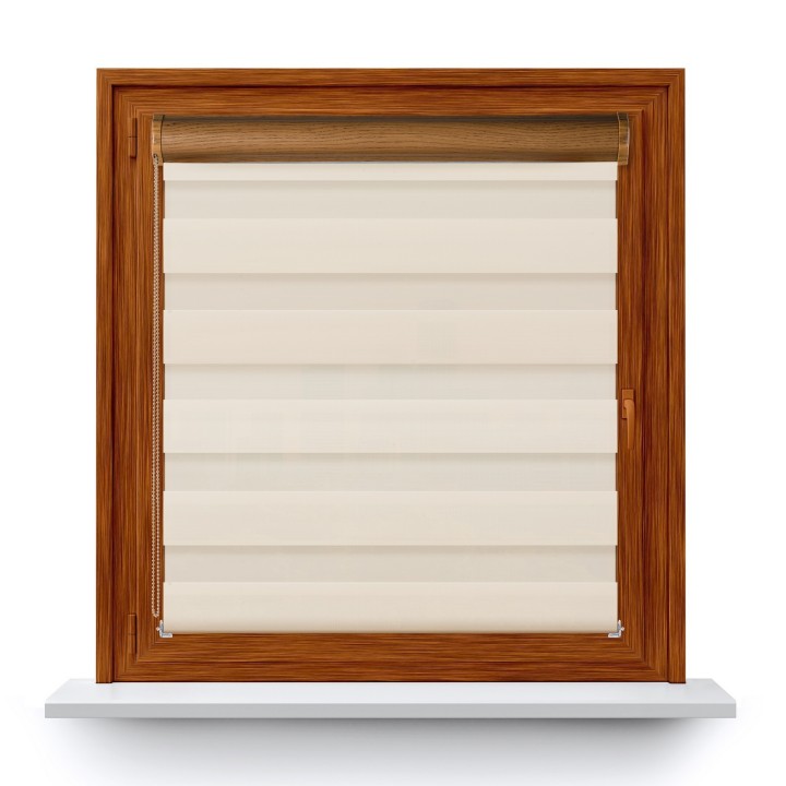 Roleta w kasecie PCV Dzień Noc Przyciemniająca Classic z prowadnicą Ciemnokremowa 5