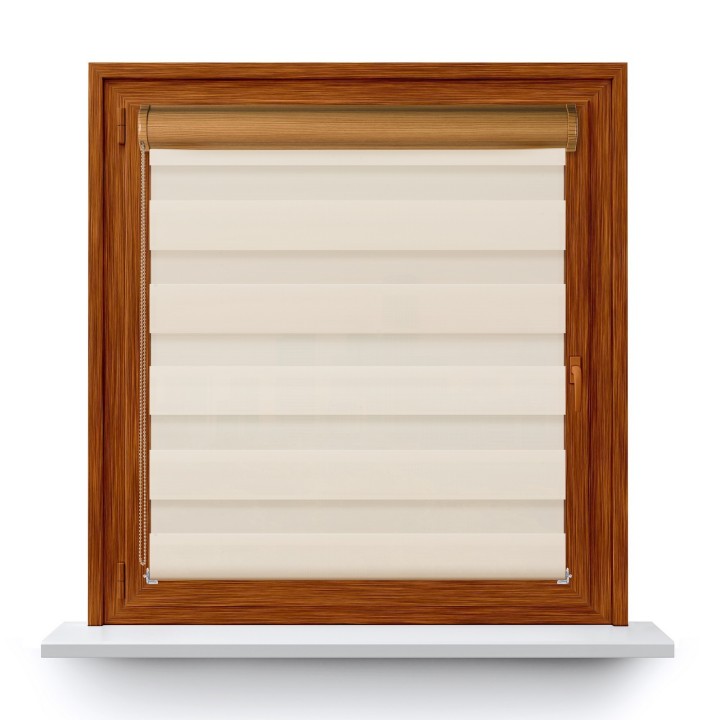 Roleta w kasecie PCV Dzień Noc Przyciemniająca Classic bez prowadnic Ciemnokremowa 5