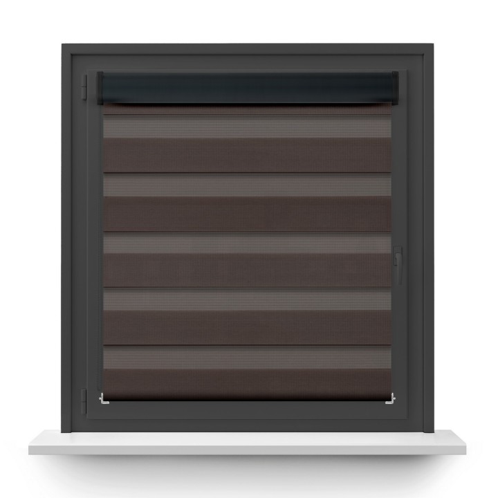 Roleta w kasecie PCV Dzień Noc Przyciemniająca Classic z prowadnicą Ciemnobrązowa 4