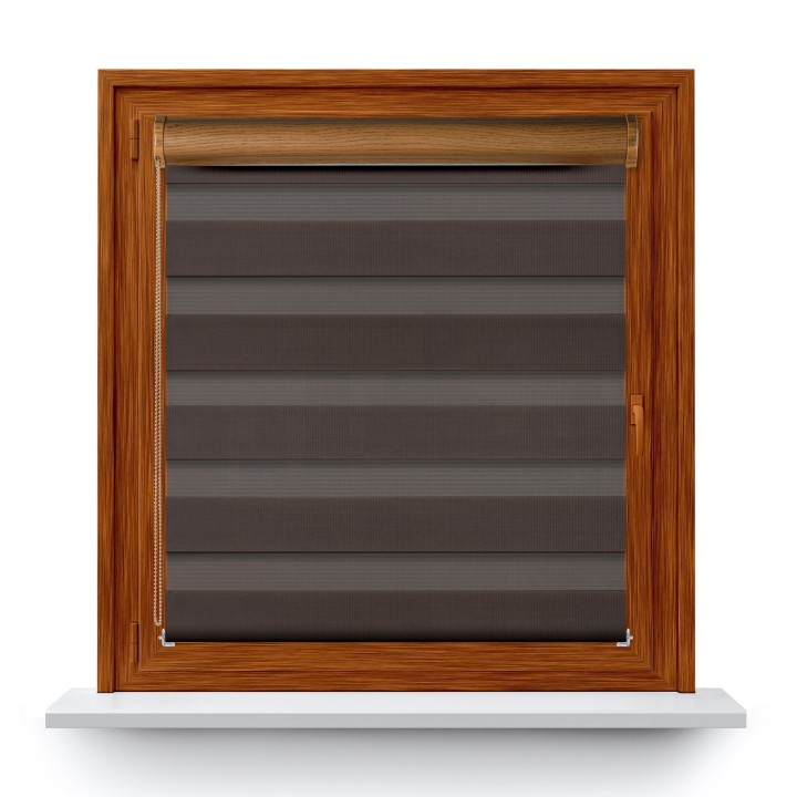 Roleta w kasecie PCV Dzień Noc Przyciemniająca Classic z prowadnicą Ciemnobrązowa 4