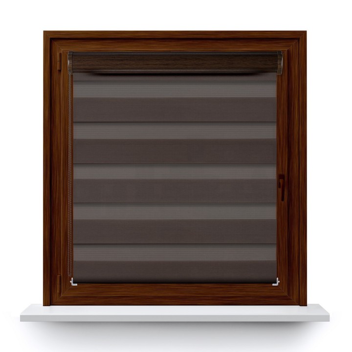 Roleta w kasecie PCV Dzień Noc Przyciemniająca Classic bez prowadnic Ciemnobrązowa 4