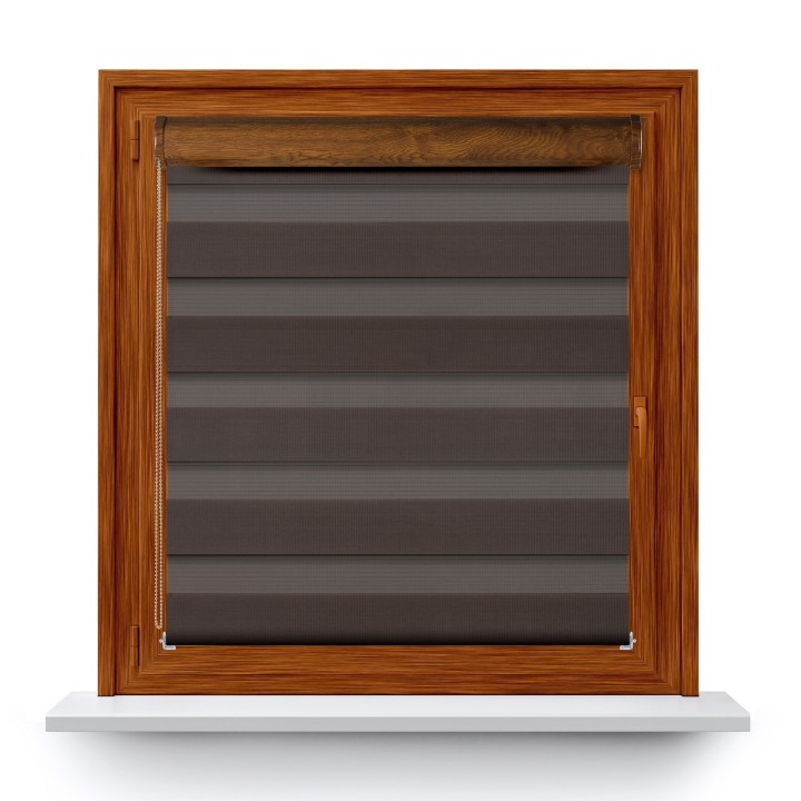 Roleta w kasecie PCV Dzień Noc Przyciemniająca Classic bez prowadnic Ciemnobrązowa 4