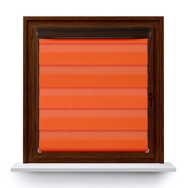 Roleta w kasecie PCV Dzień Noc Przyciemniająca Classic z prowadnicą Pomarańczowa 1213